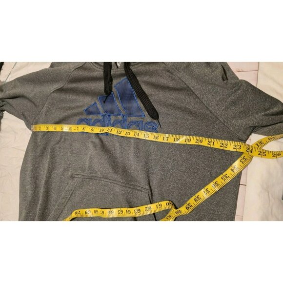 Adidas Hoodie Logo Sweatshirt Mens XL Fall Activewear Gym Workout Gray Athletic - Picture 4 of 6